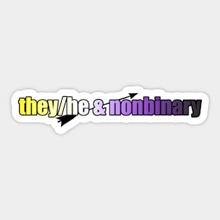 They/He & Nonbinary - Pronouns with Arrow Sticker